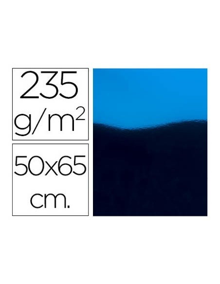 CARTULINA LIDERPAPEL 50X65 CM 235G/M2 METALIZADA AZUL