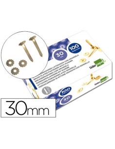 ENCUADERNADORES LIDERPAPEL LATONADOS CON ARANDELA 30 MM CAJA DE 100 UNIDADES