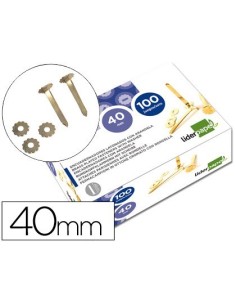 ENCUADERNADORES LIDERPAPEL LATONADOS CON ARANDELA 40 MM CAJA DE 100 UNIDADES
