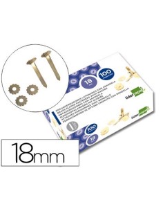 ENCUADERNADORES LIDERPAPEL LATONADOS CON ARANDELA 18 MM CAJA DE 100 UNIDADES