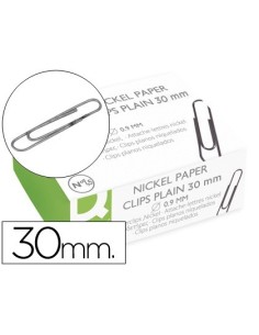 CLIPS NIQUELADOS Q-CONNECT N.1,5 30 MM CAJA DE 100 UNIDADES