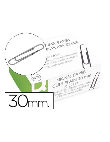 CLIPS NIQUELADOS Q-CONNECT N.1,5 30 MM CAJA DE 100 UNIDADES