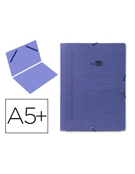 CARPETA LIDERPAPEL GOMAS CUARTO SENCILLA CARTON PINTADO AZUL