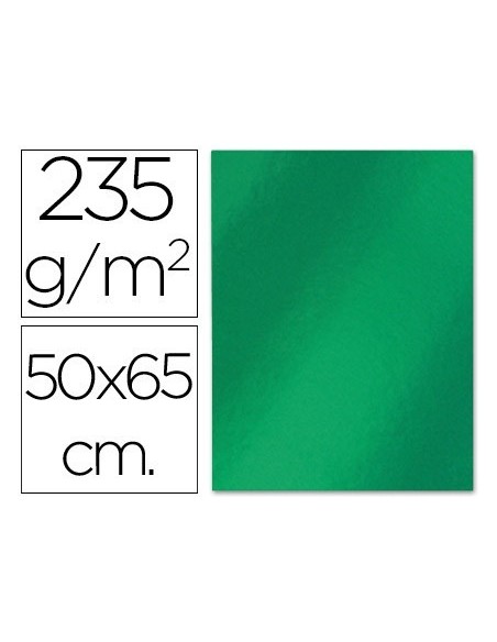 CARTULINA LIDERPAPEL 50X65 CM 235G/M2 METALIZADA VERDE