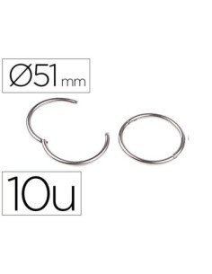 ANILLA BISAGRA LIDERPAPEL NIQUELADA N.5 DIAMETRO 51 MM CAJA DE 10 UNIDADES