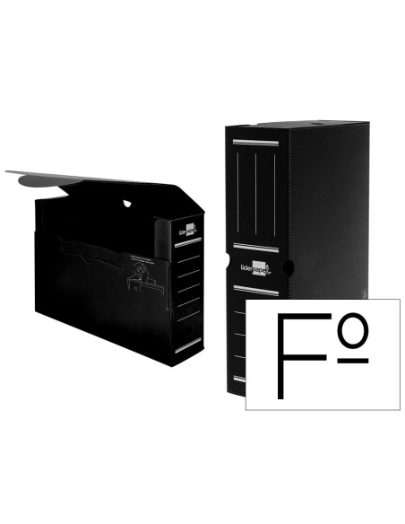 CAJA ARCHIVO DEFINITIVO PLASTICO LIDERPAPEL NEGRO 360X260X100 MM
