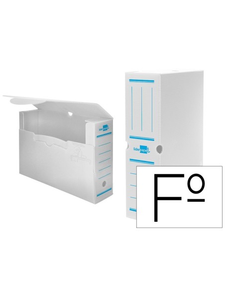 CAJA ARCHIVO DEFINITIVO PLASTICO LIDERPAPEL BLANCO 360X260X100 MM