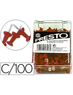 SEÑALIZADOR DE PLANOS PRESTO ROJO CAJA DE 100 UNIDADES