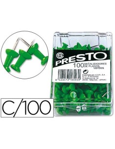 SEÑALIZADOR DE PLANOS PRESTO VERDE CAJA DE 100 UNIDADES