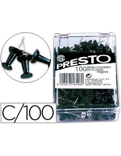 SEÑALIZADOR DE PLANOS PRESTO NEGRO CAJA DE 100 UNIDADES