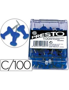 SEÑALIZADOR DE PLANOS PRESTO AZUL CAJA DE 100 UNIDADES