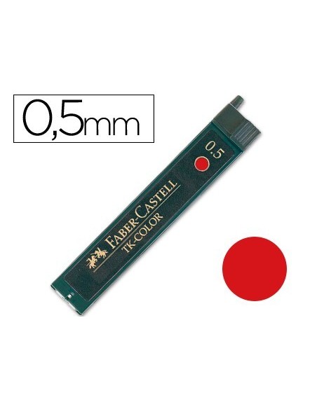 MINAS FABER DE COLORES 9085 0,5 MM ROJA ESTUCHE DE 12 MINAS
