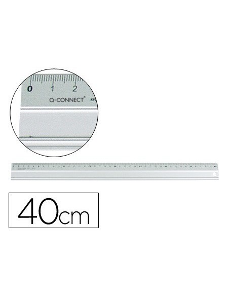 REGLA Q-CONNECT METALICA ALUMINIO 40 CM