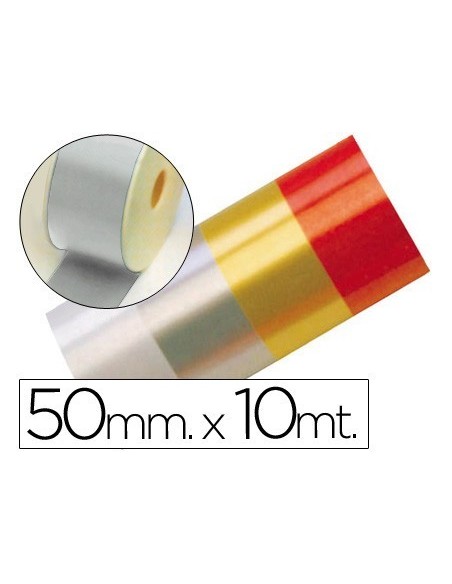 CINTA FANTASIA 10 MT X 50 MM PLATA