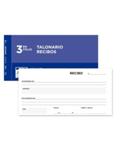 TALONARIO LIDERPAPEL RECIBOS 3/F. ORIGINAL Y COPIA T236 SIN MATRIZ
