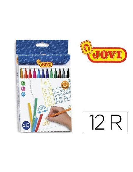 ROTULADOR JOVI SLIM CAJA DE 12 COLORES SURTIDOS