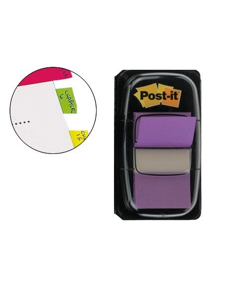 BANDERITAS SEPARADORAS 680-8 VIOLETA DISPENSADOR DE 50 UNIDADES