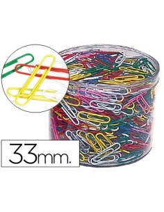 CLIPS COLORES LIDERPAPEL BOTE 1000 UNIDADES COLORES SURTIDOS