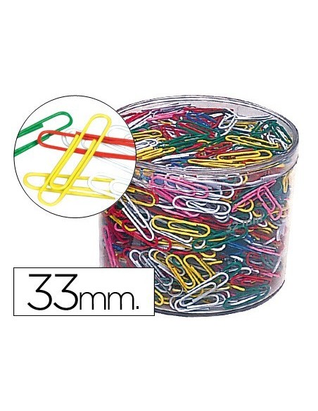 CLIPS COLORES LIDERPAPEL BOTE 1000 UNIDADES COLORES SURTIDOS