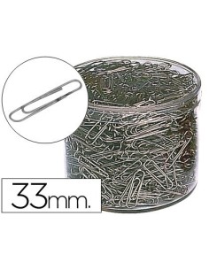 CLIPS NIQUELADOS Q-CONNECT N.2 33 MM CUBILETE DE 1000 UNIDADES