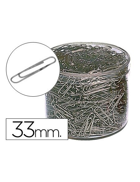 CLIPS NIQUELADOS Q-CONNECT N.2 33 MM CUBILETE DE 1000 UNIDADES