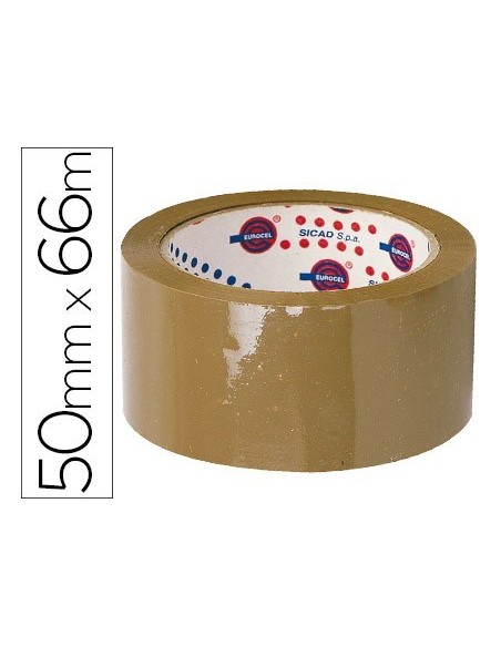 CINTA ADHESIVA EUROCEL POLIPROPILENO HAVANA 66 MT X 50 MM PARA EMBALAJE