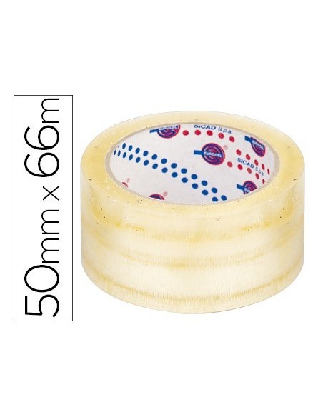 CINTA ADHESIVA EUROCEL POLIPROPILENO TRANSPARENTE 66 MT X 50 MM -PARA EMBALAJE