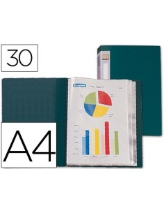 CARPETA LIDERPAPEL PERSONALIZA 37023 30 FUNDAS POLIPROPILENO DIN A4 VERDE LOMO PERSONALIZABLE