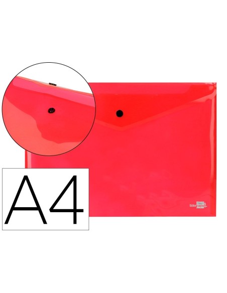 CARPETA LIDERPAPEL DOSSIER BROCHE 34040 POLIPROPILENO DIN A4 ROJA TRANSPARENTE 50 HOJAS