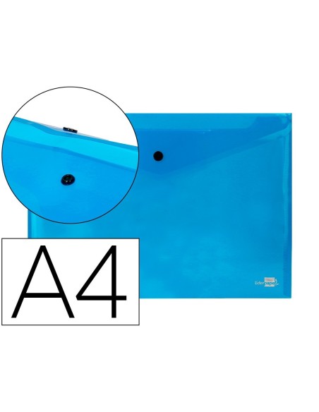 CARPETA LIDERPAPEL DOSSIER BROCHE 34042 POLIPROPILENO DIN A4 AZUL TRANSPARENTE 50 HOJAS