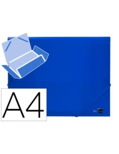 CARPETA LIDERPAPEL GOMAS SOLAPAS 34962 POLIPROPILENO DIN A4 AZUL TRANSLUCIDO