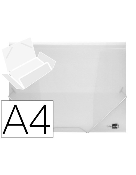 CARPETA LIDERPAPEL GOMAS SOLAPAS 34964 POLIPROPILENO DIN A4 TRANSPARENTE TRANSLUCIDO