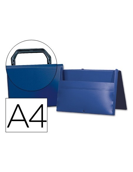 CARPETA LIDERPAPEL PORTADOCUMENTOS BROCHE POLIPROPILENO DIN A4 AZUL CON ASA