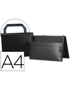 CARPETA LIDERPAPEL PORTADOCUMENTOS BROCHE POLIPROPILENO DIN A4 NEGRA CON ASA