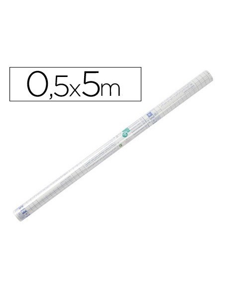 ROLLO PLASTICO ADHESIVO LIDERPAPEL 0.50X5 MT 50 MC -FORRALIBROS REMOVIBLE