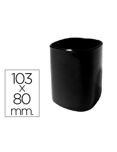 CUBILETE PORTALAPICES Q-CONNECT PLASTICO DIAMETRO 80 MM ALTURA 103 MM NEGRO