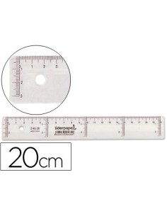 REGLA LIDERPAPEL PLASTICO CRISTAL 20 CM