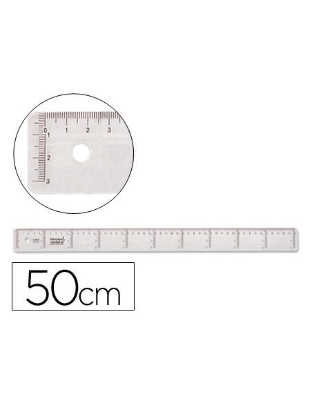 REGLA LIDERPAPEL PLASTICO CRISTAL 50 CM