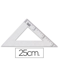 ESCUADRA LIDERPAPEL 25 CM PLASTICO CRISTAL