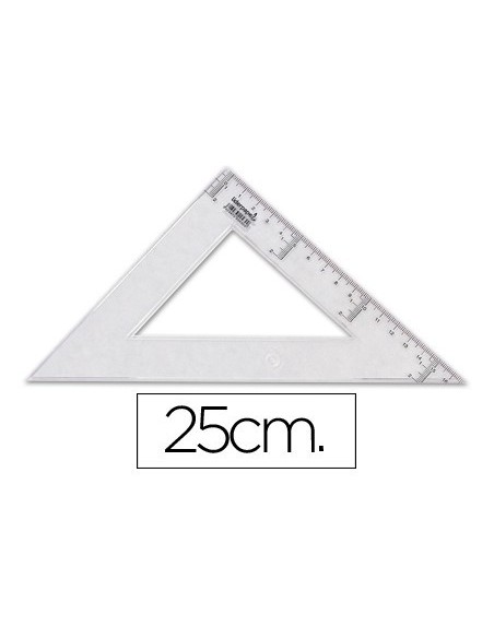 ESCUADRA LIDERPAPEL 25 CM PLASTICO CRISTAL