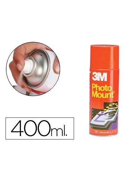 PEGAMENTO 3M SPRAY PHOTO MOUNT ADHESIVO PERMANENTE BOTE DE 400 ML