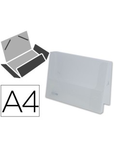 CARPETA LIDERPAPEL PORTADOCUMENTOS GOMAS 36934 POLIPROPILENO DIN A4 TRANSPARENTE TRANSLUCIDO - LOMO 25 MM