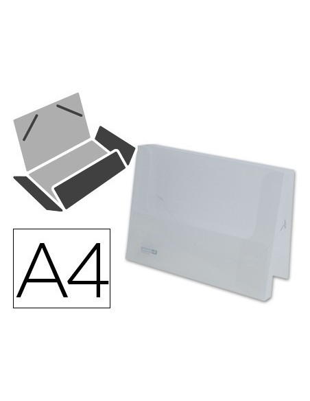 CARPETA LIDERPAPEL PORTADOCUMENTOS GOMAS 36934 POLIPROPILENO DIN A4 TRANSPARENTE TRANSLUCIDO - LOMO 25 MM