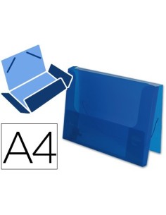 CARPETA LIDERPAPEL PORTADOCUMENTOS GOMAS 36932 POLIPROPILENO DIN A4 AZUL TRANSLUCIDO -LOMO 25 MM