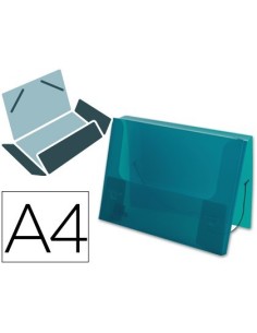 CARPETA LIDERPAPEL PORTADOCUMENTOS GOMAS 36933 POLIPROPILENO DIN A4 VERDE TRANSLUCIDO -LOMO 25 MM