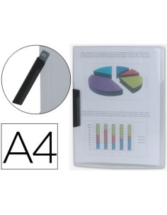 CARPETA LIDERPAPEL DOSSIER PINZA LATERAL 35445 POLIPROPILENO DIN A4 INCOLORA 30 HOJAS PINZA GIRATORIA