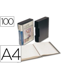 CARPETA LIDERPAPEL PERSONALIZA 37865 100 FUNDAS POLIPROPILENODIN A4 NEGRA CON CAJETIN
