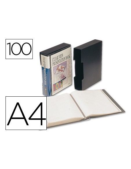 CARPETA LIDERPAPEL PERSONALIZA 37865 100 FUNDAS POLIPROPILENODIN A4 NEGRA CON CAJETIN