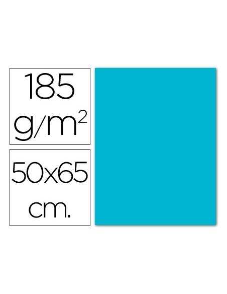 CARTULINA GUARRO AZUL TURQUESA -50X65 CM -185 GR