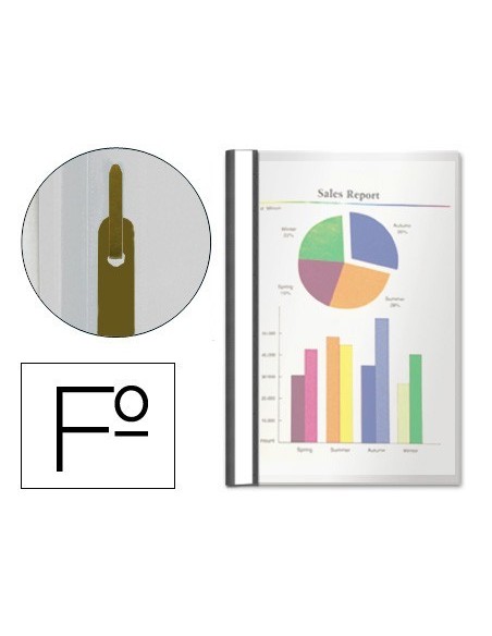 CARPETA DOSSIER FASTENER PLASTICO ESSELTE FOLIO NEGRA